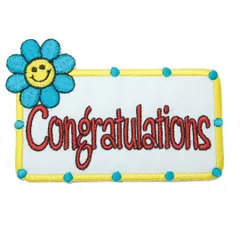 ワッペン アイロン Congratulations かわいい スマイル メッセージ アップリケ わっぺん wappen アイロンで簡単貼り付け