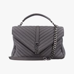 イヴサンローランYves Saint Laurentカレッジ グレー レザー 392738 LND392738.0916