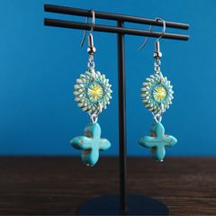 ターコイズブルーのマーガレットピアス 　ピアス / イヤリング / ノンホールピアス