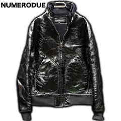 NUMERODUE ペレシーマ エナメルレザージャケット 裏ボア Msize y2k oos 光沢 ボンバージャケット フライトジャケット ライダース ブルゾン ヌメロデュエ