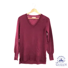 ☆美品☆ BANANA REPUBLIC バナナリパブリック トップス セーター Vネック 薄手 パフスリーブ 長袖 レディース ワインレッド S 901-14389 送料無料 古着