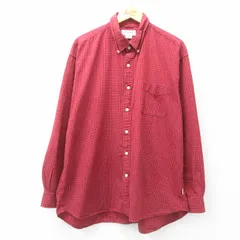 XL/古着 ジェイクルー J.CREW 長袖 ブランド シャツ メンズ 大きいサイズ コットン ボタンダウン エンジ他 チェック 25jun27 中古 トップス