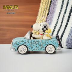 [訳あり] スヌーピー&ウッドストック カーサーフィン 11.8cm | ジムショア ピーナッツ グッズ フィギュア 人形 置物 彫刻 正規輸入品