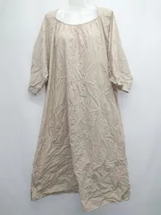 ◇ ⊂ merlot メルロー 無地 七分袖 膝下丈 ワンピース ピンクベージュ系 レディース E  【1411130006470】のサムネイル