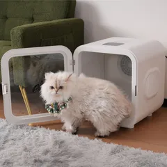 ペットドライルーム ペットドライヤー ペットハウス ドライヤー ボックス ハウス ドライルーム 猫 犬 ペット52L大容量 12.5kgまで対応 乾燥機 犬乾燥機 乾燥機 乾燥 乾燥箱 ヘアドライヤー ブローボックス 静音 自動 付属品4点付き