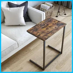 【人気商品】ベッド横 ミニテーブル 幅55×奥行35×高さ65cm コーヒーテーブル コの字型デザイン ナイトテーブル 多機能 木目調 サイドテーブル 簡易テーブル 小型テーブル YEARCOLOR ヴィーンテージ