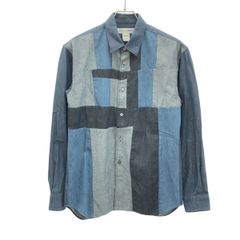 COMME des GARCONS SHIRT コムデギャルソンシャツ デニムパッチワークシャツ  インディゴ XSのサムネイル