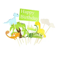 恐竜 ケーキトッパー 誕生日ケーキ 飾り ケーキピック 11点セット