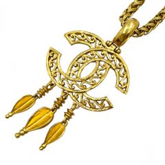 シャネル ネックレス レディース ココマーク ロングネックレス スイング アクセサリー ココ ヴィンテージ ペンダント CHANEL GP    95A ゴールド 約81.5g 美品 1995年【中古品】