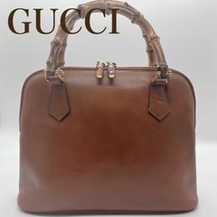 【GUCCI】グッチ　バンブー　レザー　2Wayハンドバッグ