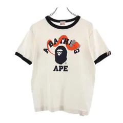 アベイシングエイプ ×カウズ 日本製 ロゴプリント 半袖 Tシャツ S ホワイト A BATHING APE KAWS メンズ 【中古】  【230701】 メール便可