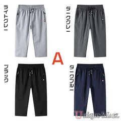 スウェットパンツ ジャージ メンズ 下 スポーツ ハーフパンツ 7分丈パンツ 膝下 ダンス ゴルフウェア ストレッチ ジャージパンツ ジョガーパンツ min#