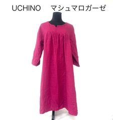 UCHINO     マシュマロガーゼ　ワンピース　ルームウェア　七分袖　Lサイズ　az MID6791
