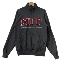 Champion チャンピオン ハーフジップ MIT カレッジ刺繡 プルオーバー スウェット トレーナー フロント刺繍 ワンポイント刺繡 ホンジュラス製 Mサイズ グレー