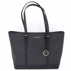 MICHAEL KORS マイケルコース JET SET TRAVEL トップジップ トート ラージ MKシグネチャー 35T0GTVT3V ブラック 【中古】Sランク