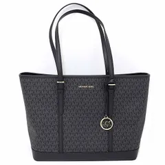 MICHAEL KORS マイケルコース JET SET TRAVEL トップジップ トート ラージ MKシグネチャー 35T0GTVT3V ブラック 【中古】Sランク