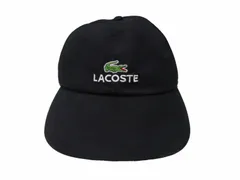 ラコステ LACOSTE 美品 ロゴ キャップ 帽子 刺繍 黒 ブラック フリーサイズ F 0502のサムネイル