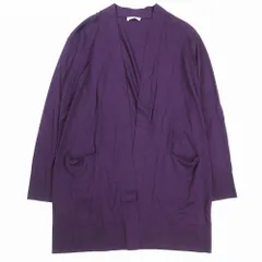 19aw theory luxe セオリーリュクス ウール ロング ニット カーディガン 長袖 無地 ベーシック 38 S パープル 紫 レディース 【中古】
