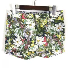 ダブルスタンダードクロージング ダブスタ DOUBLE STANDARD CLOTHING ショートパンツ 花柄 ボタニカル 裾ロールアップ ストレッチ studio elle イタリア製生地 S マルチカラーのサムネイル