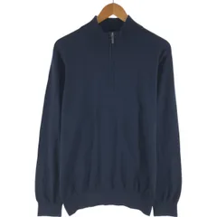 90-00sL.L.Beanエルエルビーン1/4ジップニットセーターカシミア L.L.Bean カシミヤ混 ニット セーター L ブルー エルエルビーン