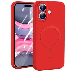 【新着商品】16 用 ケース シリコン Magnetic対応 iPhone 耐衝撃 ワイヤレス充電 薄型 スリム ソフトカバー マグセーフ対応 軽量 TPU レンズの全面保護 擦り傷防 米軍MIL規格取得 全面保護カバー アイフォン 16 用 ケース 赤 MJ