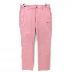 【美品】プーマ パンツ レッド×白 裏微起毛  メンズ 85 ゴルフウェア PUMA