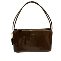 美品 MOSCHINO モスキーノ ハートモチーフ セミショルダーバッグ ハンドバッグ ブラウン レディース 古着 中古 USED