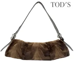 美品 トッズ TOD’S ファーバッグ もこもこ ピンクグレー 完売品 人気 美品 トッズ TOD'S ファーバッグ もこもこ ピンクグレー 完売品