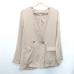 ◇ Riche glamour リシェグラマー 長袖 ノーカラージャケット サイズM ベージュ レディース E  【1408220055708】のサムネイル