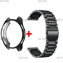 サムスンギャラクシーウォッチ用バンドとケース ステンレススチールブレスレット クラシックストラップ 6 5 4 3 5 pro 44mm  40mm  46mm  42mm 41mm 45mm
