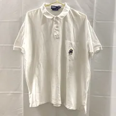 POLO by RALPH LAUREN ポロ バイ ラルフローレン 半袖 ポロシャツ M ホワイト 白 メンズ ワンポイント 古着 25j菊E