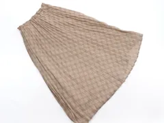 earth music&ecology アースミュージック＆エコロジー チェック プリーツ スカート sizeF/ベージュ ■◇ レディース