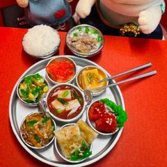 490韓国パンチャンセットB⭐️ミニチュアフード　ドールハウス　リカちゃん　シルバニア　樹脂粘土　ねんどろいど　ブライス　フィギュア　ミニチュア　フェイクフード