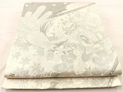 【未使用品】【袋帯】【唐織】【丸文】【白】白地に丸文の唐織 楽天市場】【Prices down2】唐織袋帯 「生成り色地 桐竹文」 錦