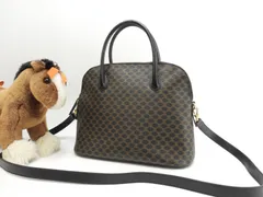 セリーヌ s付ハンドバッグ マカダム トリオンフ黒 ボリード ミニトートバッグ 美品@M96* 2