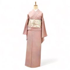 ［紬］　未使用美品　バチ衿　シツケ有り 紬］未使用美品バチ衿シツケ有り