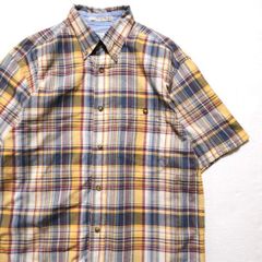 90's 00's オービス ORVIS マドラスチェック コットン ボタンダウンシャツ 半袖 (M) インド綿 90年代 00年代 旧タグ オールド　アメリカ古着 USED  ビンテージ ヴィンテージ
