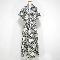 #snc インゲボルグ INGEBORG スカート ロング丈 スカーフ付き チェック 花柄 L 白系 黒系 レディース [829745]