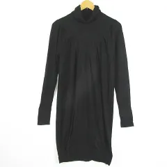 トラッゾドンナ Torrazzo Donna ニット ワンピース 長袖 タートルネック ストレッチ レーヨン M ブラック kz9699のサムネイル
