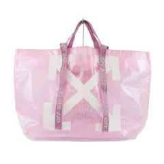 【天白】【OFF WHITE】オフホワイト ビニールトートバッグ ピンク トート OWNA094R20H07071 鞄 バッグ メンズ レディース ユニセックス【中古】のサムネイル