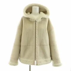 ミラオーウェン Mila Owen 18AW ムートンボアブルゾンジャケット フード ショート丈 エコムートン 1 L アイボリー 09WFJ184110 /FQのサムネイル