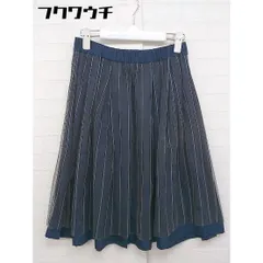 ◇ nano universe ナノユニバース リバーシブル ウエストゴム 膝丈 スカート サイズF ネイビー レディース 【1104190004301】