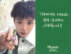 【中古】コレクションカード(男性) TREASURE/アサヒ(ASAHI)/裏面印刷メッセージ入り/CD「PLEASURE」(GREEN VER.)封入セルフィーフォトカード