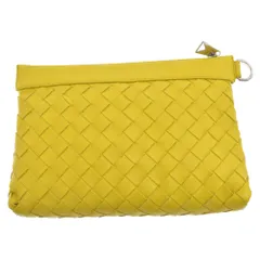 BOTTEGA VENETA (ボッテガヴェネタ) スモール イントレチャート ドキュメントケース クラッチバッグ ファスナーポーチ イエロー 651852のサムネイル