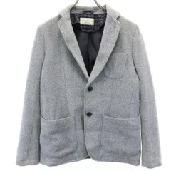 ナノユニバース ウールブレンド テーラードジャケット S グレー nano universe メンズ 古着 【240109】