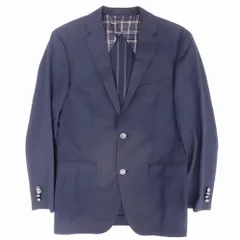 11ss BURBERRY BLACK LABEL バーバリーブラックレーベル チェック柄 テーラード ジャケット 2B ブレザー S ネイビー メンズ 【中古】