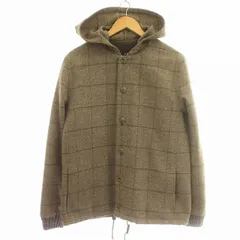 アーペーセー A.P.C. ウール フード ジャケット チェック エルボーパッチ M ベージュ /☆Gのサムネイル