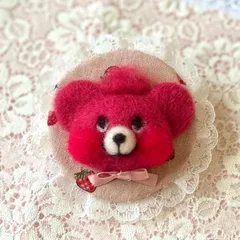 フェルトブローチ♡クマちゃん♡あかNo.7