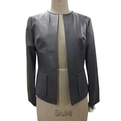 【nobstyle】未使用  訳あり キズあり ラムレザージャケット  ノーカラージャケット　グレー   Sサイズ  本革  羊革  お手入れ簡単   119