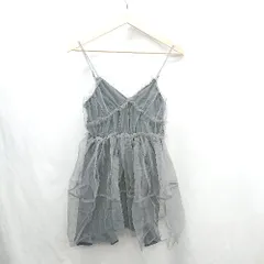 ◇ ⊂ ◎ ●未使用● GRL グレイル チュールフレアキャミ ミニ ワンピース サイズF グレー レディース E  【1501230047753】